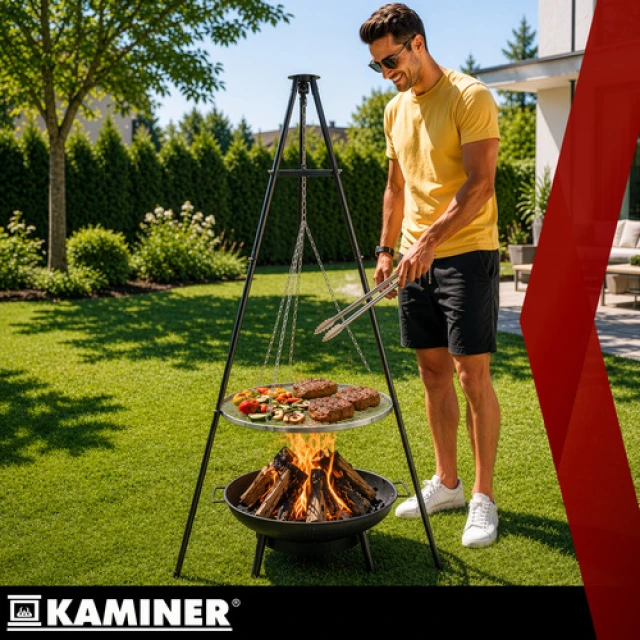 Садовий гриль на триноді Kaminer 167x58 см (5900779963658)