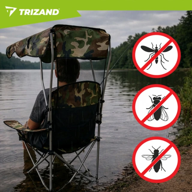 Крісло складне туристичне Trizand Panama з навісом Camouflage (5900779963672)