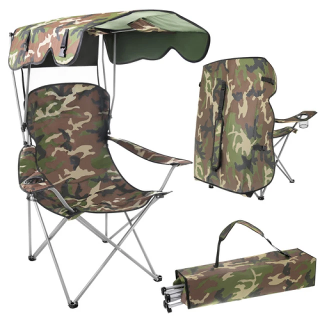 Крісло складне туристичне Trizand Panama з навісом Camouflage (5900779963672)