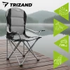 Крісло складне туристичне з підлокітниками Trizand Black/Grey (5900779963689)