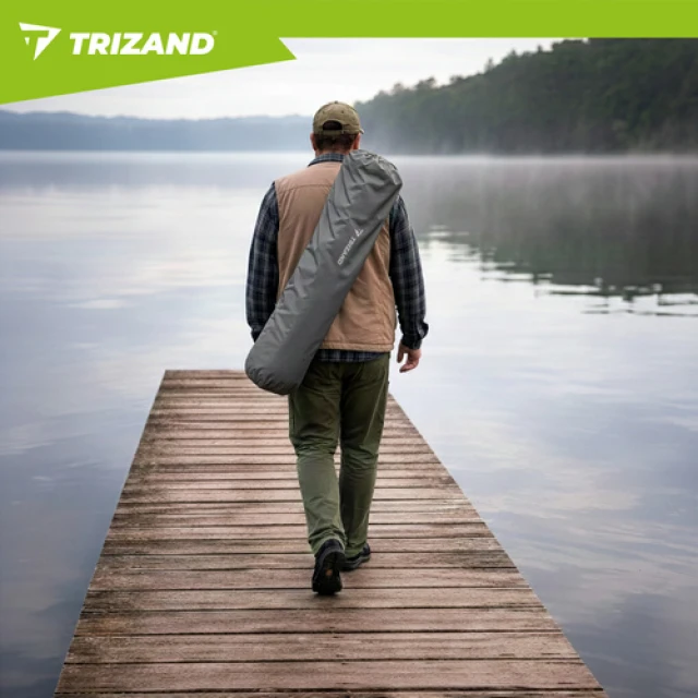 Крісло складне туристичне з підлокітниками Trizand Black/Grey (5900779963689)