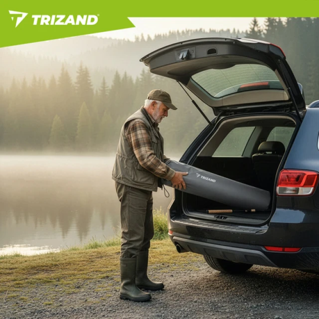 Крісло складне туристичне з підлокітниками Trizand Black/Grey (5900779963689)