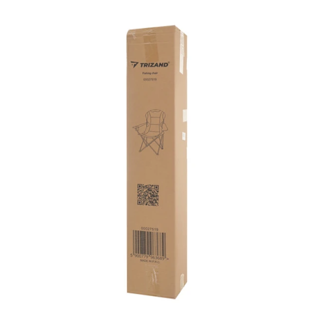 Крісло складне туристичне з підлокітниками Trizand Black/Grey (5900779963689)
