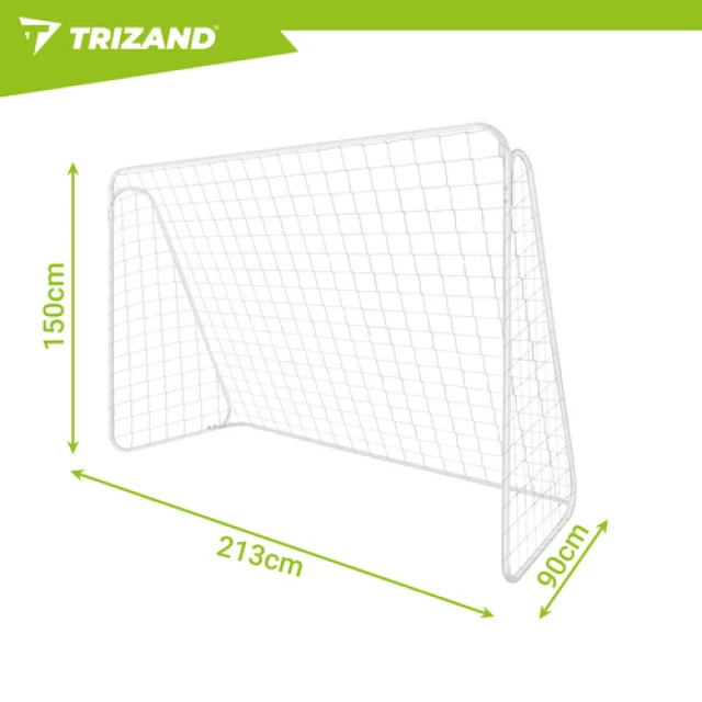 Футбольні ворота Trizand 213x150x90 см з сіткою (5900779963788)