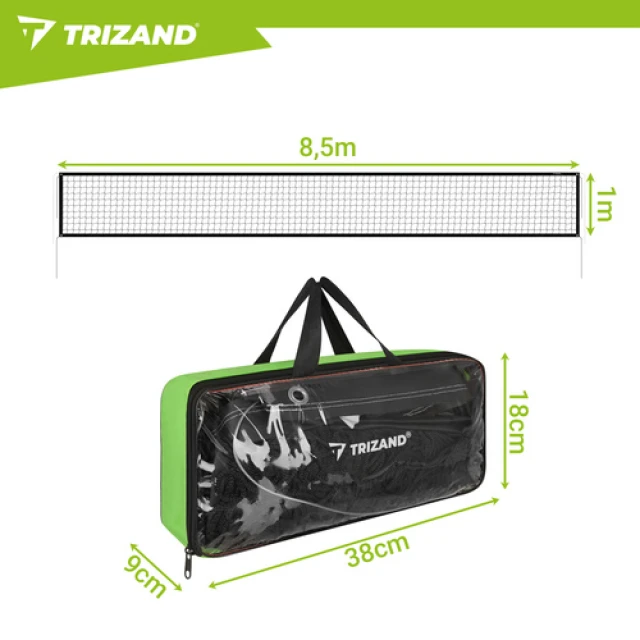 Сітка для волейболу Trizand 8,5x1 м з сумкою (5900779963795)
