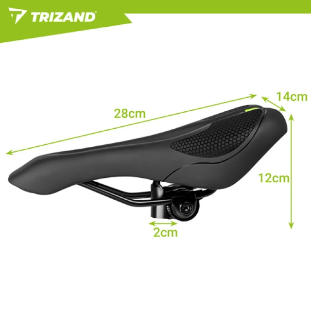 Сідло велосипедне Trizand 28x14 см Black (5900779963801)