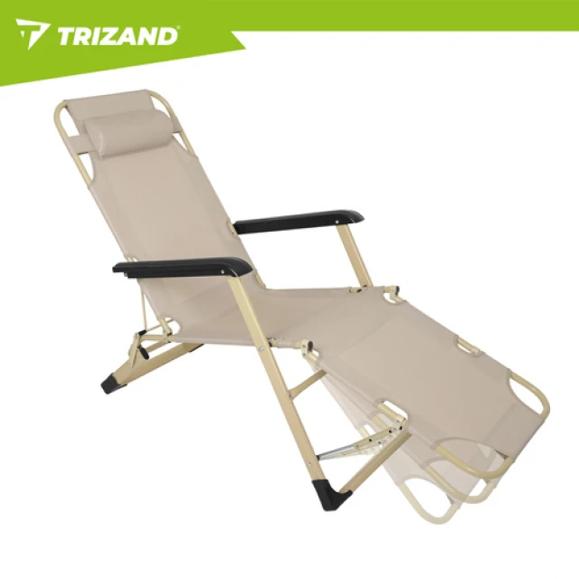 Шезлонг складной Trizand 60x177x30 см Beige (5900779963856)