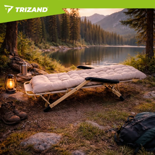 Шезлонг складной Trizand 60x177x30 см Beige (5900779963856)