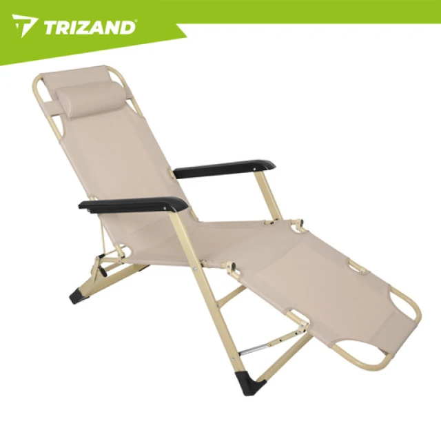 Шезлонг складной Trizand 60x177x30 см Beige (5900779963856)