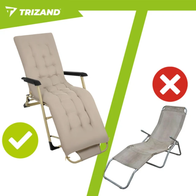 Шезлонг складной Trizand 60x177x30 см Beige (5900779963856)