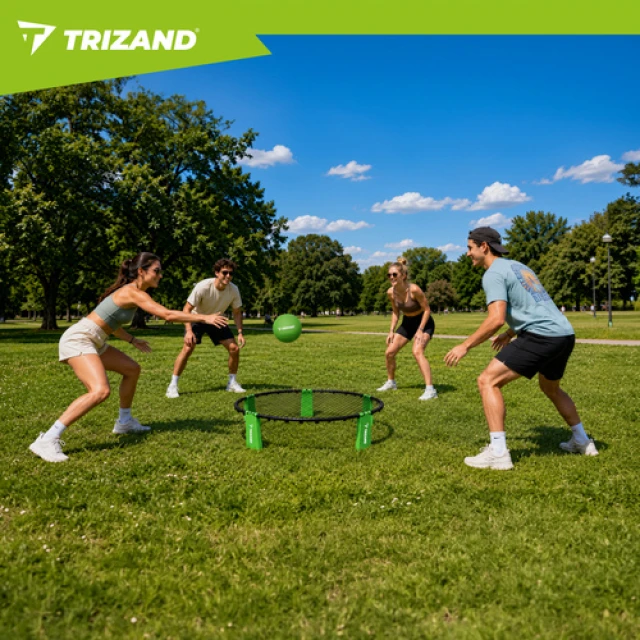 Набір для міні-волейболу Trizand 90 см з сіткою 3 м'ячами та насосом (5900779963863)
