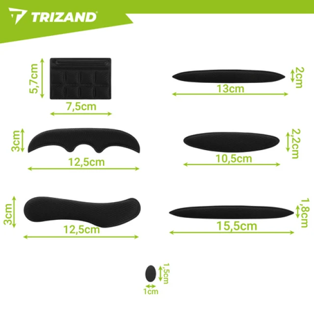 Вкладки до шолома самоклеючі Trizand EVA 54 шт Black (5900779963894)
