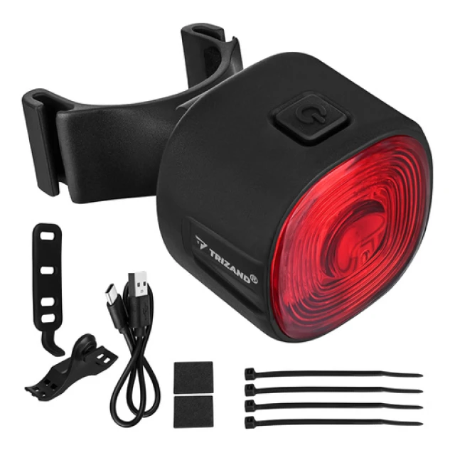 Ліхтар велосипедний задній Trizand LED USB 6 режимів IP66 Red (5900779963917)