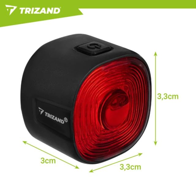 Ліхтар велосипедний задній Trizand LED USB 6 режимів IP66 Red (5900779963917)