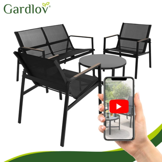 Комплект садових меблів стіл + Gardlov 2 стільці + диван (5900779964198)