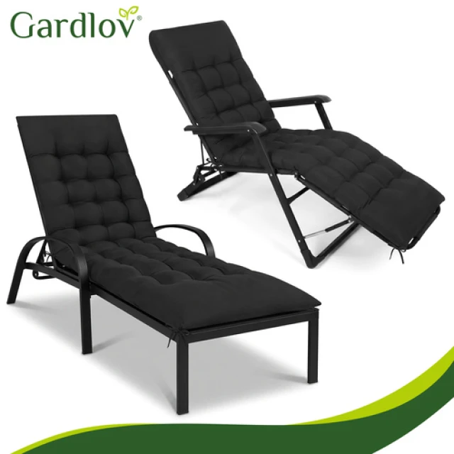 Стьобана подушка для садового шезлонгу Gardlov 180x50x9 см Black (5900779964211)