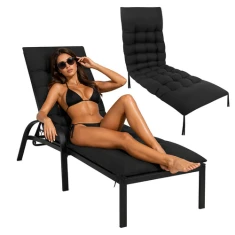 Стьобана подушка для садового шезлонгу Gardlov 180x50x9 см Black (5900779964211)