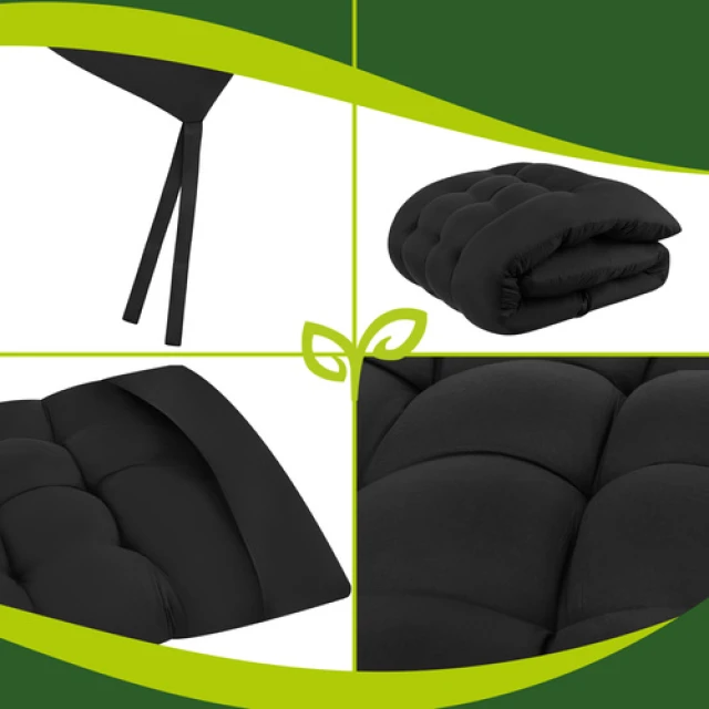 Стьобана подушка для садового шезлонгу Gardlov 180x50x9 см Black (5900779964211)