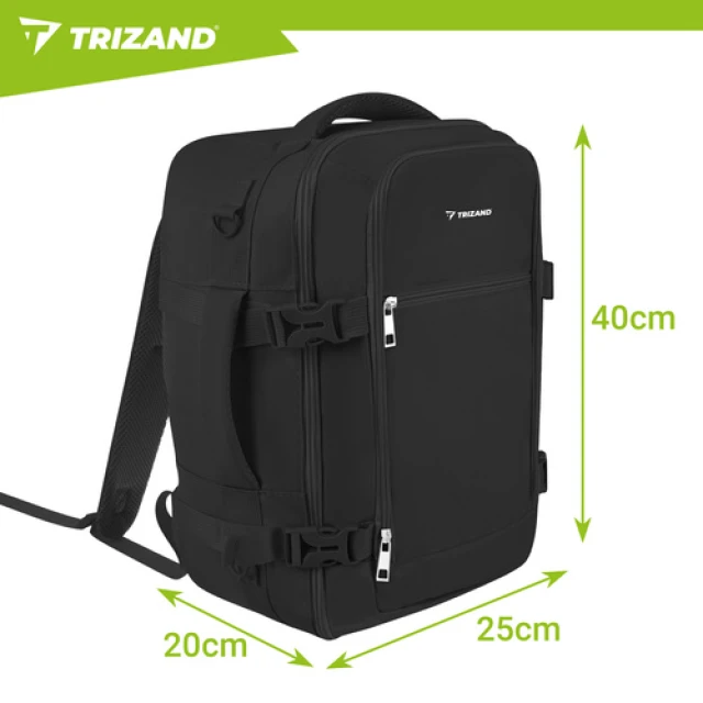 Рюкзак туристический Trizand 40x25x20 см 20 л Black (5900779964358)