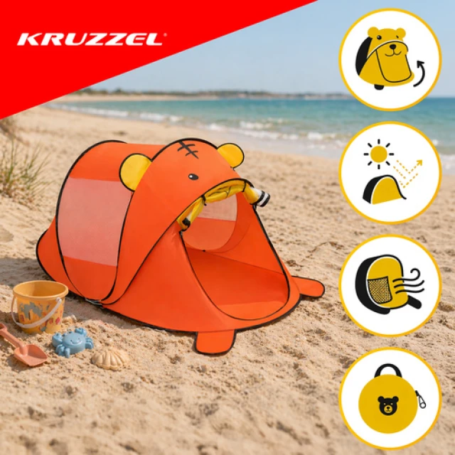 Намет пляжний для дітей Ведмедик Kruzzel 180x95x82 см (5900779964402)