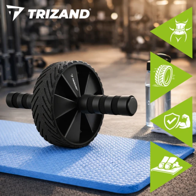 Ролик для преса з килимком Trizand Black (5900779964426)