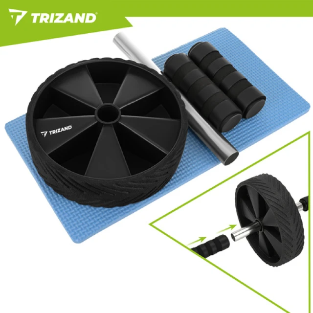 Ролик для преса з килимком Trizand Black (5900779964426)