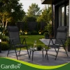 Садове крісло складане регульоване з підголівником Gardlov Black 2 шт (5900779964457)