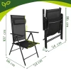 Садове крісло складане регульоване з підголівником Gardlov Black 2 шт (5900779964457)