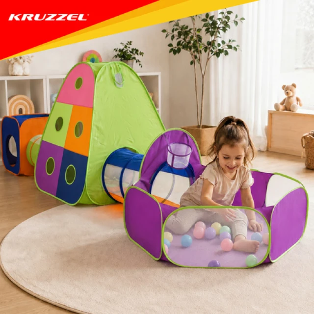 Намет для дітей з тунелями Kruzzel 5 в 1 з кульками (5900779964549)