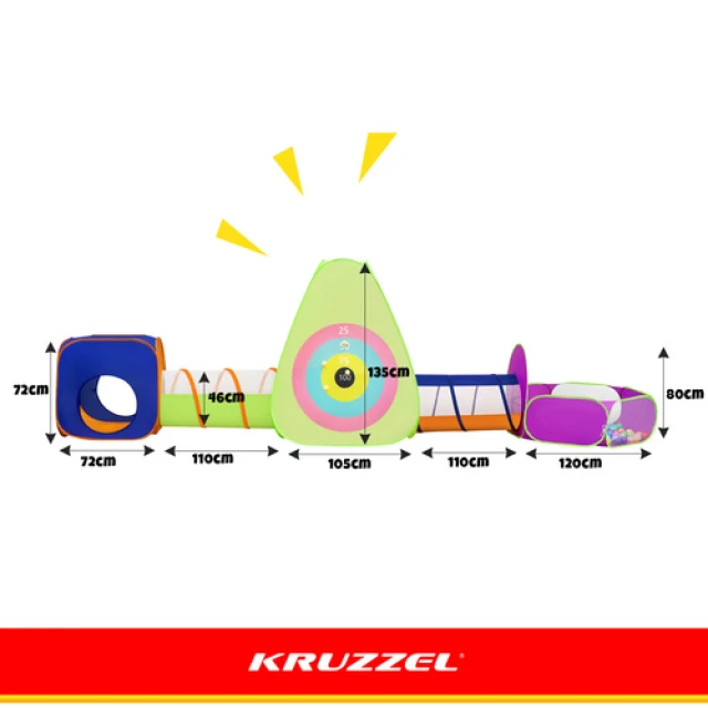 Намет для дітей з тунелями Kruzzel 5 в 1 з кульками (5900779964549)