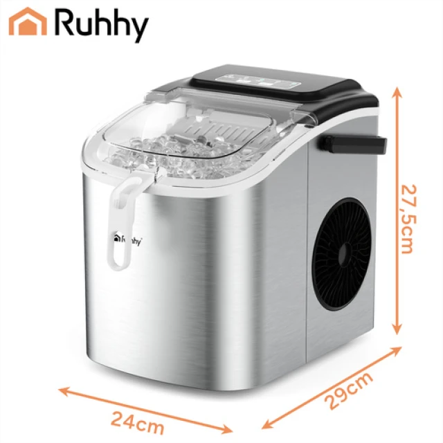 Льодогенератор Ruhhy 1,2 л 12 кг/24 год з лопаткою Silver (5900779964648)