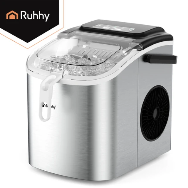 Льодогенератор Ruhhy 1,2 л 12 кг/24 год з лопаткою Silver (5900779964648)
