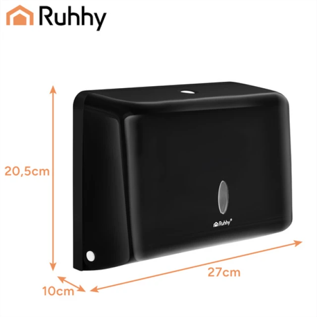 Диспенсер для паперових рушників настінний Ruhhy Black (5900779964662)