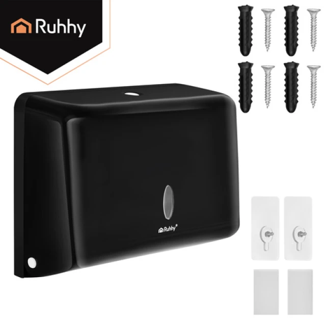 Диспенсер для паперових рушників настінний Ruhhy Black (5900779964662)