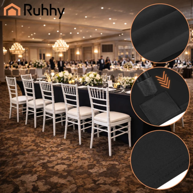 Чохол для банкетного столу Ruhhy 183x75x75 см Black (5900779964716)