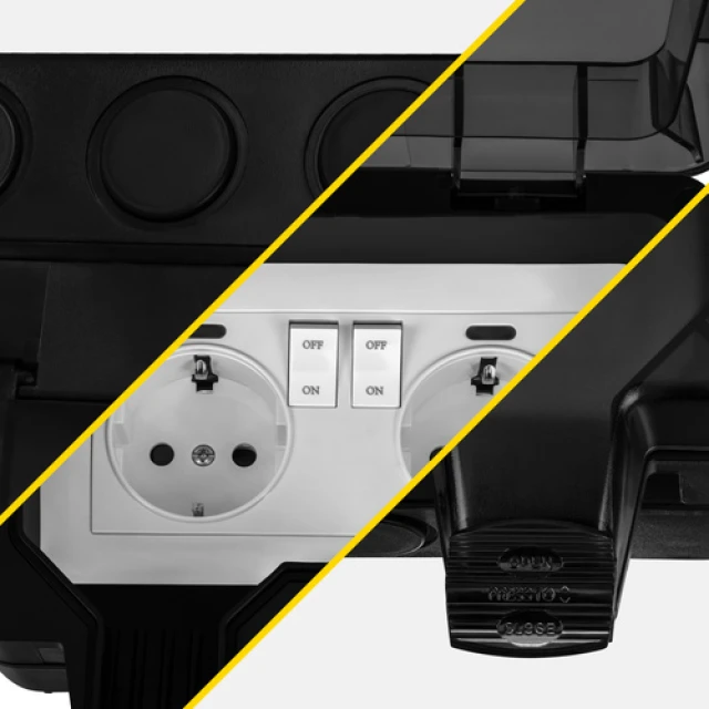 Розетка подвійна зовнішня Izoxis IP66 230 В 16 А (5900779964747)