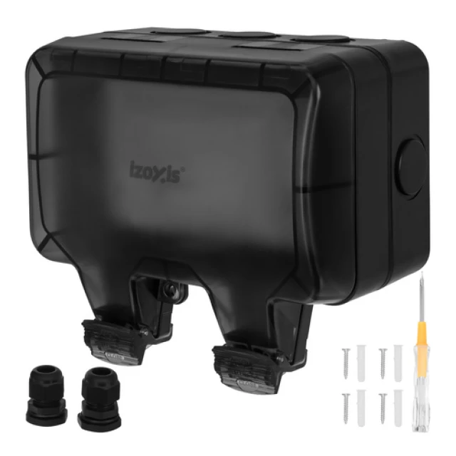 Розетка подвійна зовнішня Izoxis IP66 230 В 16 А (5900779964747)