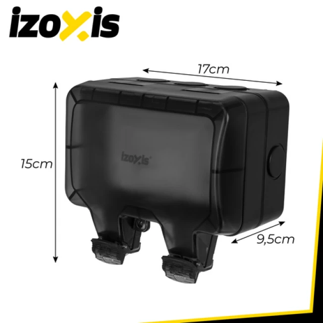 Розетка подвійна зовнішня Izoxis IP66 230 В 16 А (5900779964747)