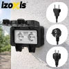 Розетка подвійна зовнішня Izoxis IP66 230 В 16 А (5900779964747)