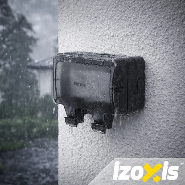 Розетка подвійна зовнішня Izoxis IP66 230 В 16 А (5900779964747)