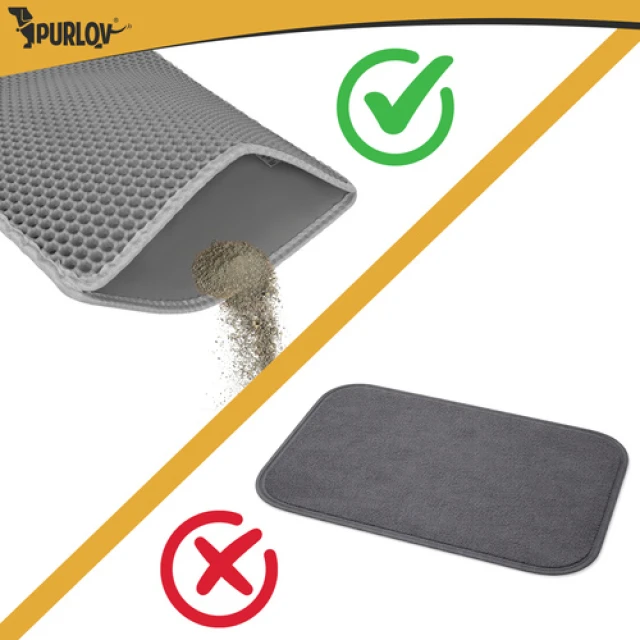 Килимок під туалет для котів Purlov 60x45 см Grey (5900779964877)