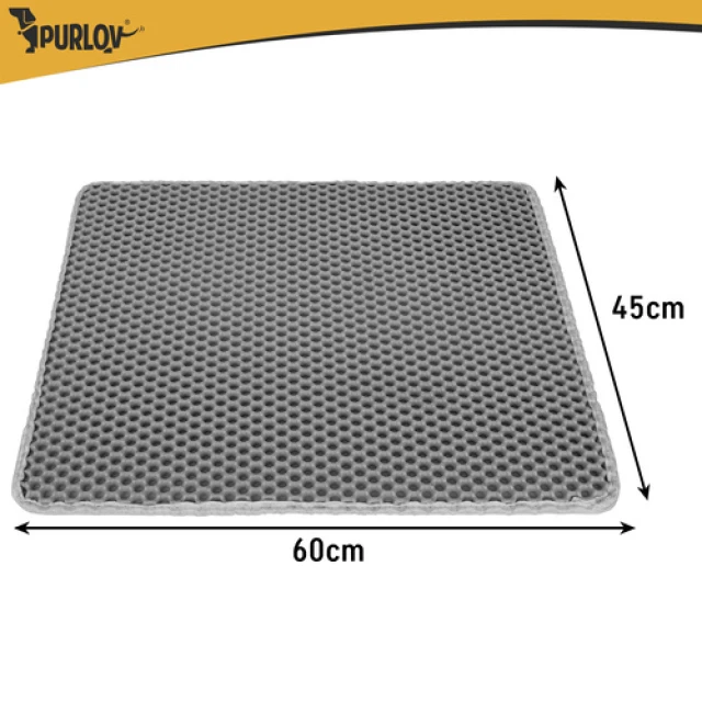 Килимок під туалет для котів Purlov 60x45 см Grey (5900779964877)