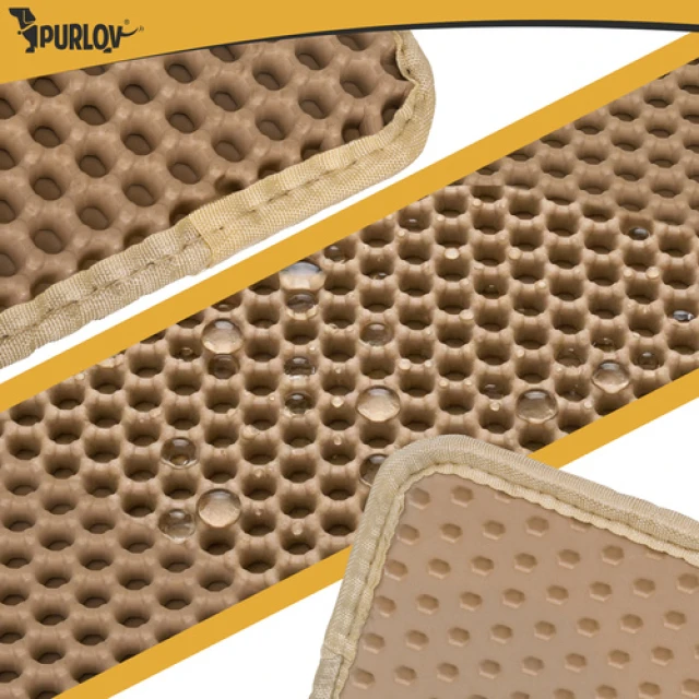 Килимок під туалет для котів Purlov 60x45 см Beige (5900779964891)