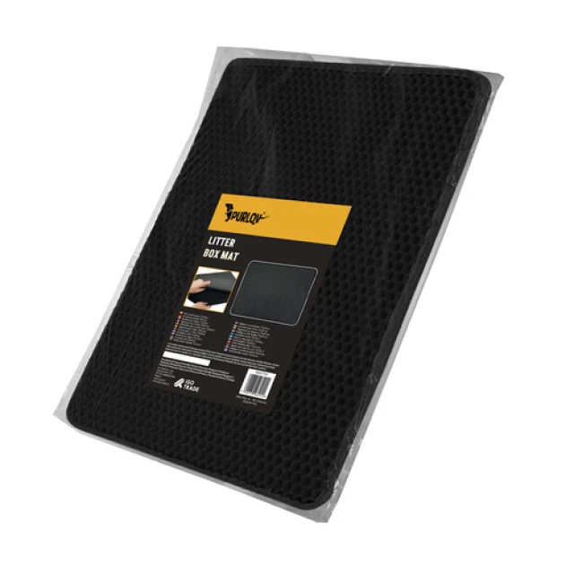 Килимок під туалет для котів Purlov 75x55 см Black (5900779964914)