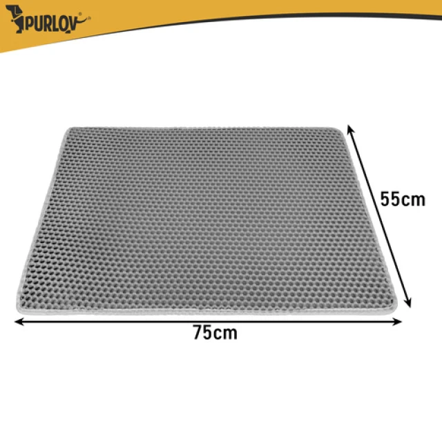 Килимок для туалету для котів Purlov 75x55 см Grey (5900779964921)