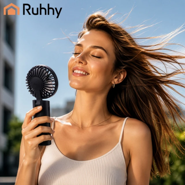 Портативний вентилятор ручний Ruhhy 2400 мАг USB-C Black (5900779965010)