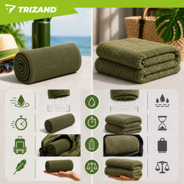 Рушник швидкосхнучий Trizand 120x60 см Green (5900779965027)
