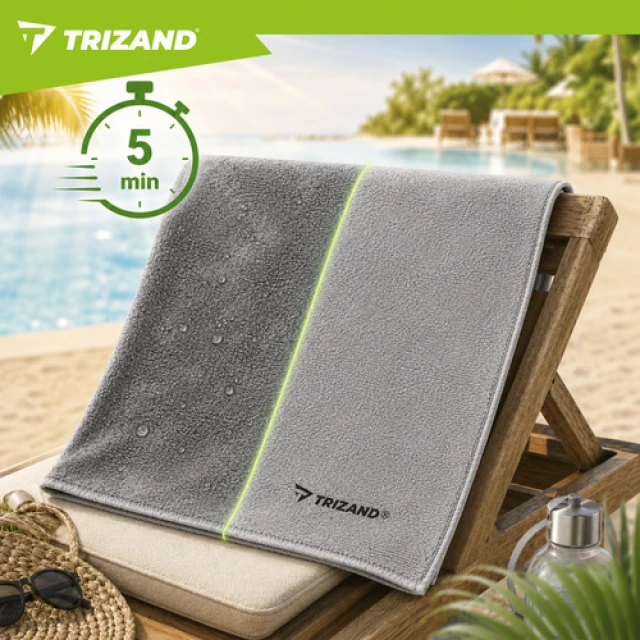 Рушник швидковисихаючий Trizand 120x60 см з мікрофібри Grey (5900779965034)