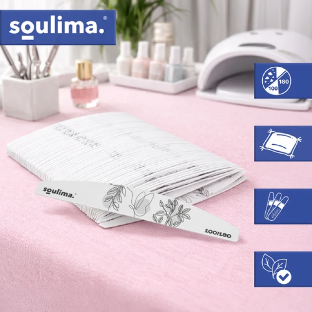 Пилочки для нігтів Soulima Slim 100/180 100 шт (5900779965072)