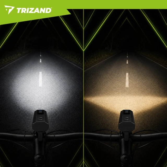 Ліхтар велосипедний Trizand LED 1300 лм передній + задній USB-C 5200 мАч (5900779965164)